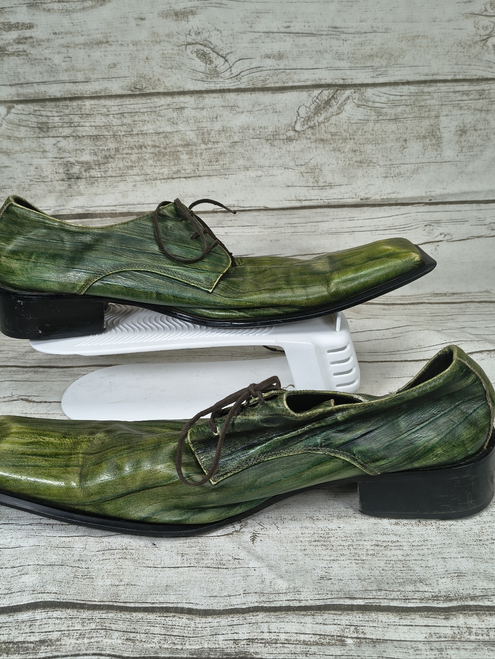 Jack Daniel Green Square Toe Oxford Lace Up Shoes Men Size 45 - Picture 5 of 9